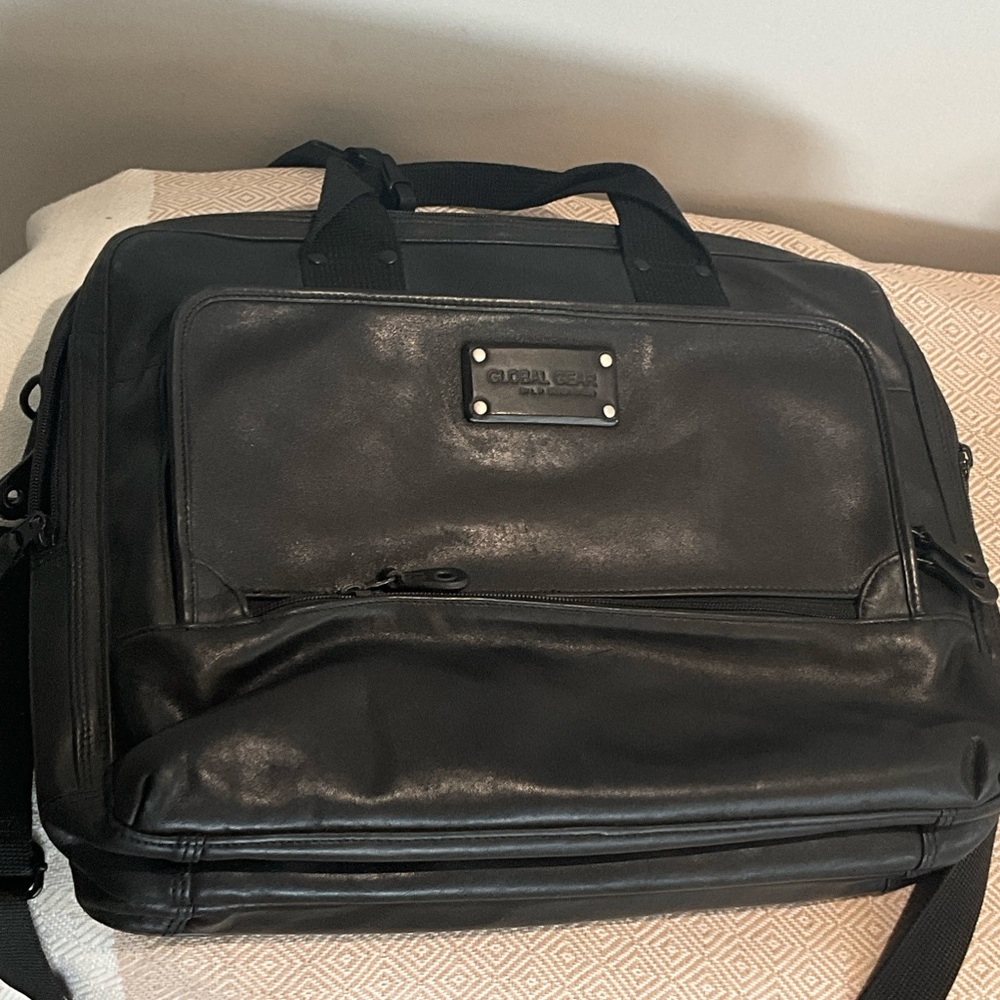 Black Leather Laptop Bag